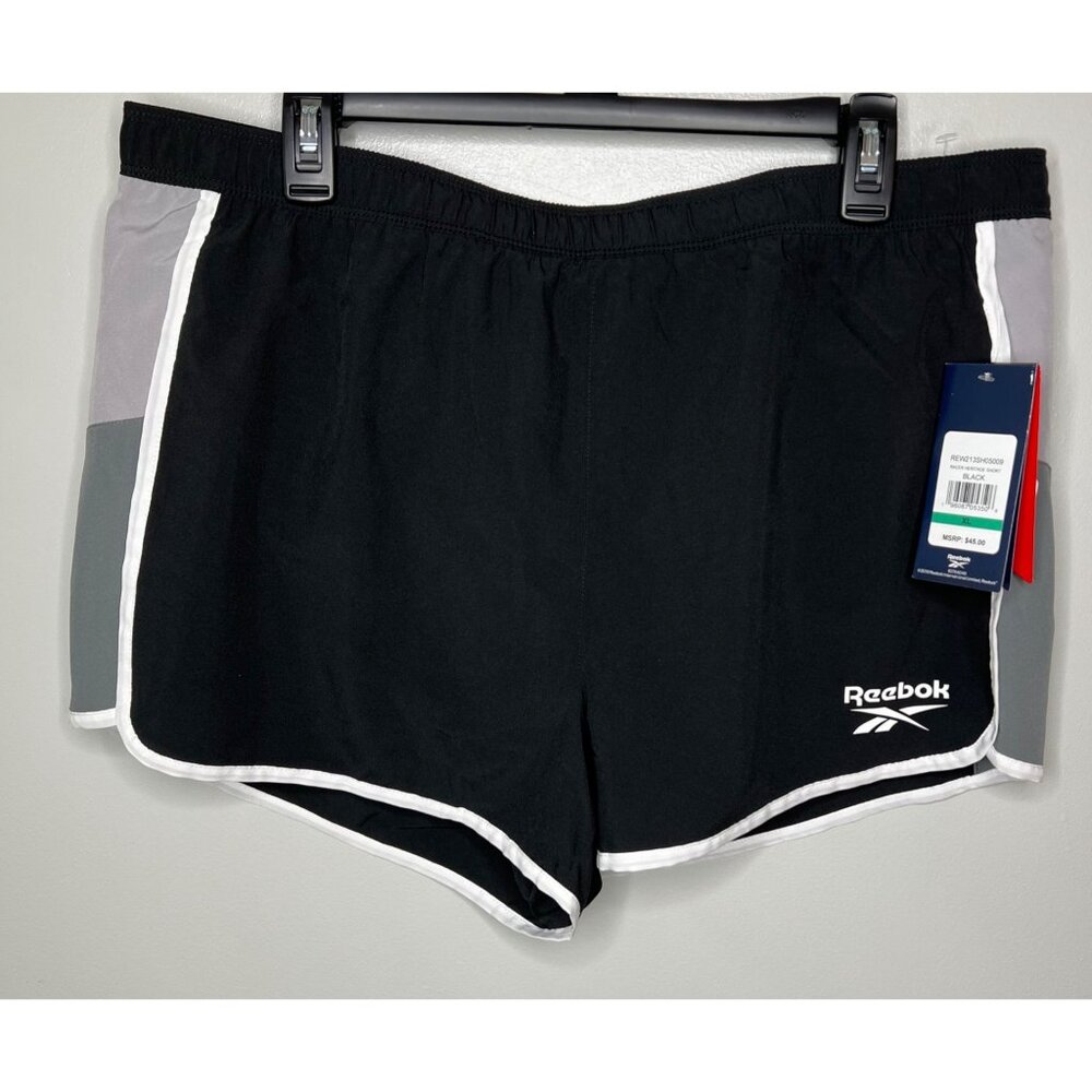 Reebok Relaxed Short XL Black &amp; Gray Polyester Athletic Shorts